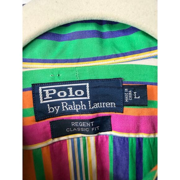 Polo Ralph Lauren Regent Classic Fit Colorful Stripe Button Down Shirt L - Picture 3 of 5